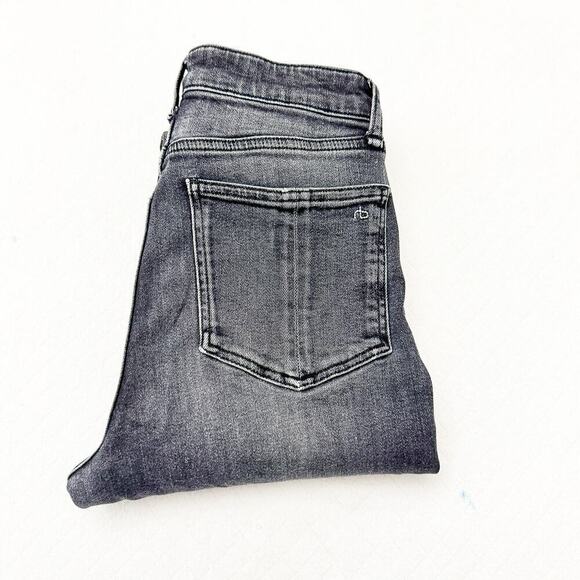 Rag & Bone Nina High-Rise Ankle Cigarette Gray Wash Charcoal Denim Jeans Size 26 - Picture 1 of 9